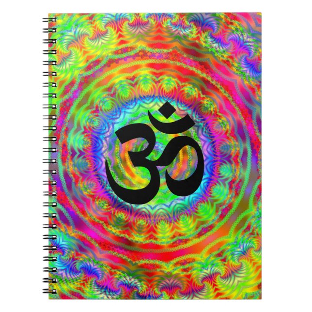 Tiedye Target with Om Symbol Notebook (Front)