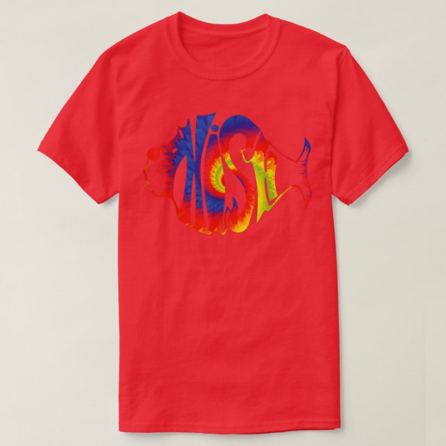 TieDye Tee For Fisherman, Colourful PhishJam, Fish (Design Front)