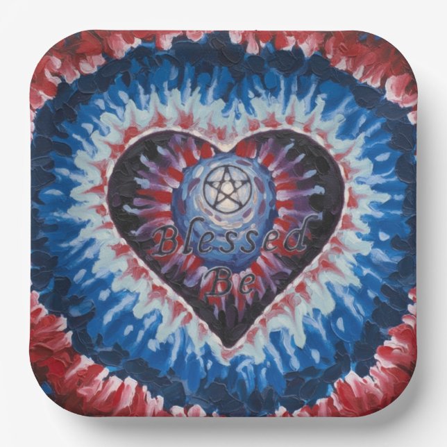 TieDyeHeart Paper Plate (Front)