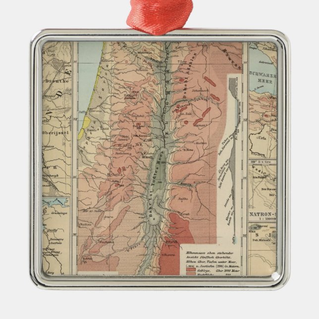Tieflander Atlas Map Metal Tree Decoration (Front)
