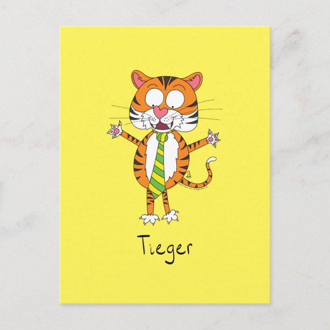 Tieger Tiger Wearing a Tie Funny Postcard (Front)