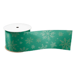 Tiel with Gold Snowflakes Satin Ribbon