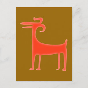 Tier Paläo-Indianer paleo native american animal Postcard