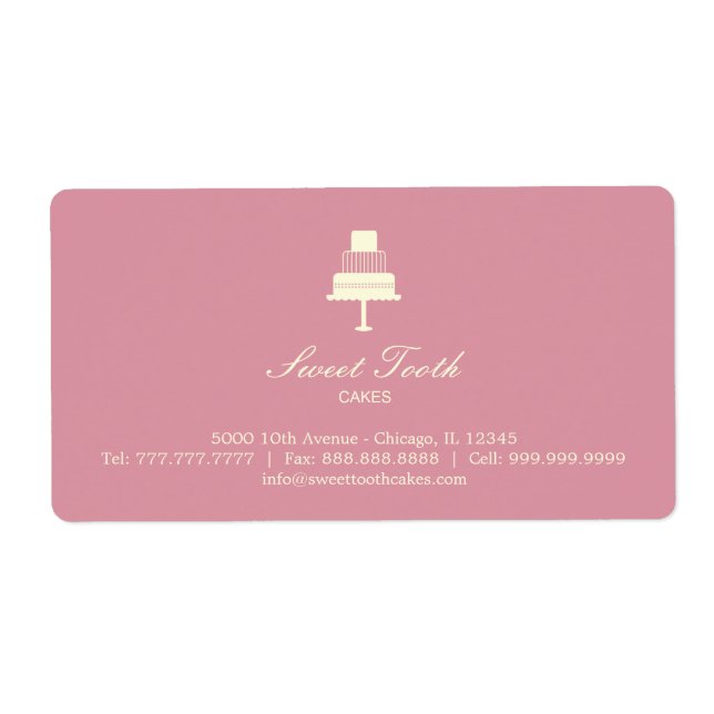 "Tiered Cake" Cake Box Label - Horizontal (Front)