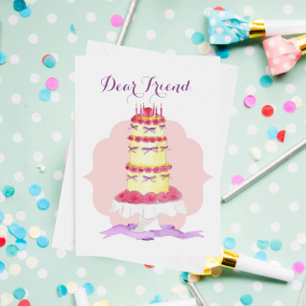 Tiered Cake Personalised Friendship Card