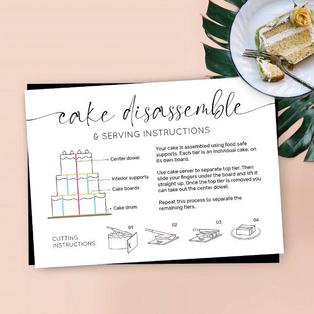 Tiered Cake Serving Guide Elegant Script Minimal Business Card (Creator Uploaded)