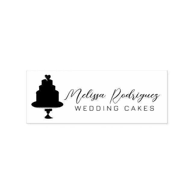 Tiered Cakes Baker Wedding Script  Logo Rubber Stamp (Imprint)
