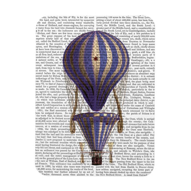 Tiered Hot Air Balloon Blue Magnet (Vertical)