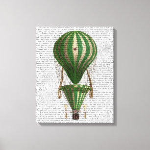 Tiered Hot Air Balloon Green Canvas Print