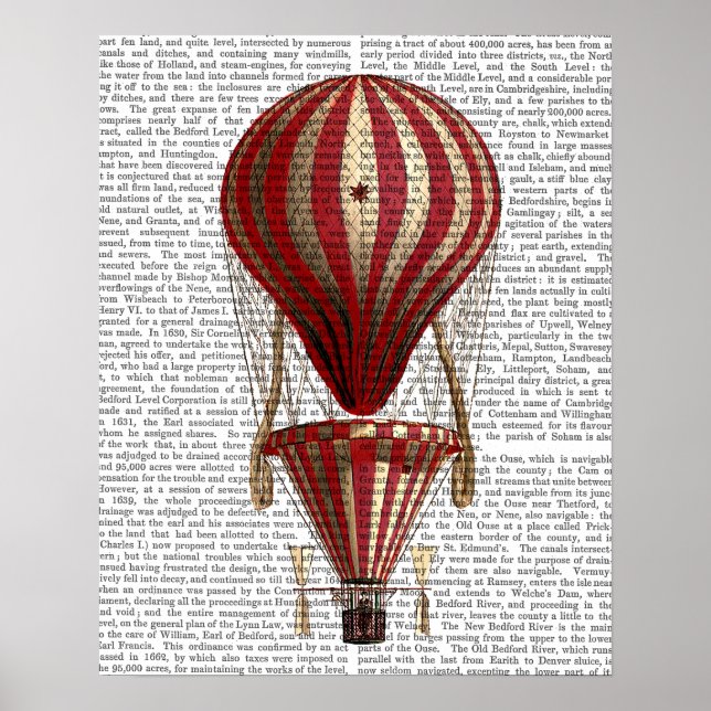 Tiered Hot Air Balloon Print Red (Front)