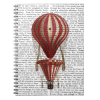 Tiered Hot Air Balloon Print Red