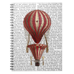 Tiered Hot Air Balloon Print Red Notebook