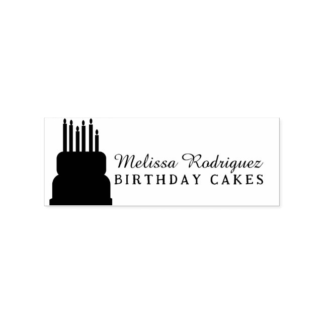 Tiered Layered Cake Baker Birthday Script  Logo Rubber Stamp (Imprint)