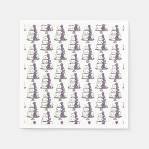 Tiered Purple Floral Wedding Cake Bridal Shower Napkin
