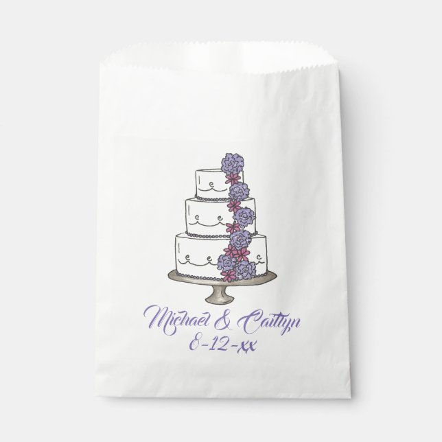 Tiered Wedding Cake Bridal Shower Anniversary Favour Bag (Front)