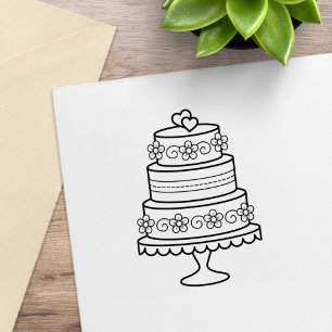 Tiered Wedding Cake Rubber Stamp