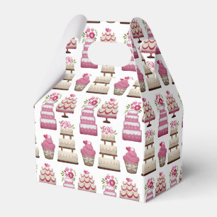 Tiered Wedding Cakes Cute Pattern Favour Box
