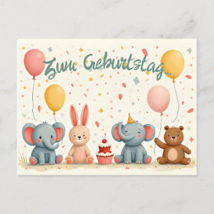 Tierische Freunde im Partyzauber Holiday Postcard
