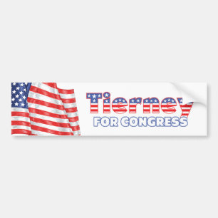 Tierney for Congress Patriotic American Flag Bumper Sticker