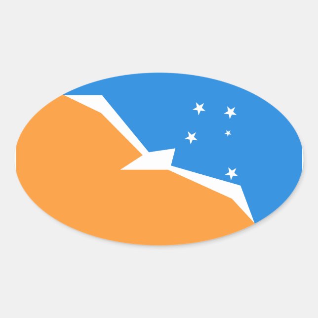 Tierra Del Fuego Flag. Patagonia, Argentina Oval Sticker (Front)
