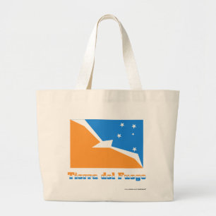 Tierra del Fuego flag with name Large Tote Bag