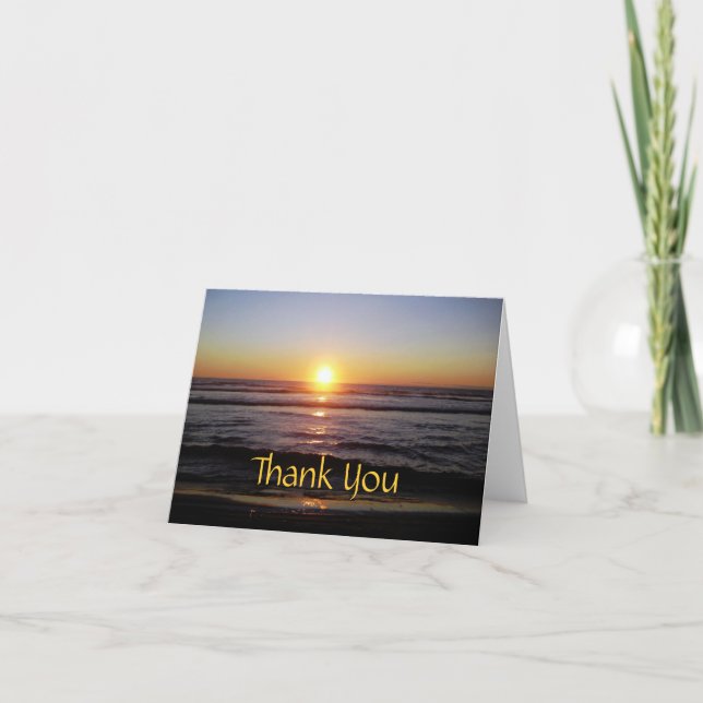 Tierra Del Mar Sunset Thank You Card (Front)