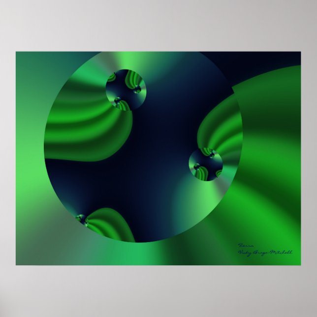 Tierra Earth Cool Abstract Fine Art Fractal Poster (Front)
