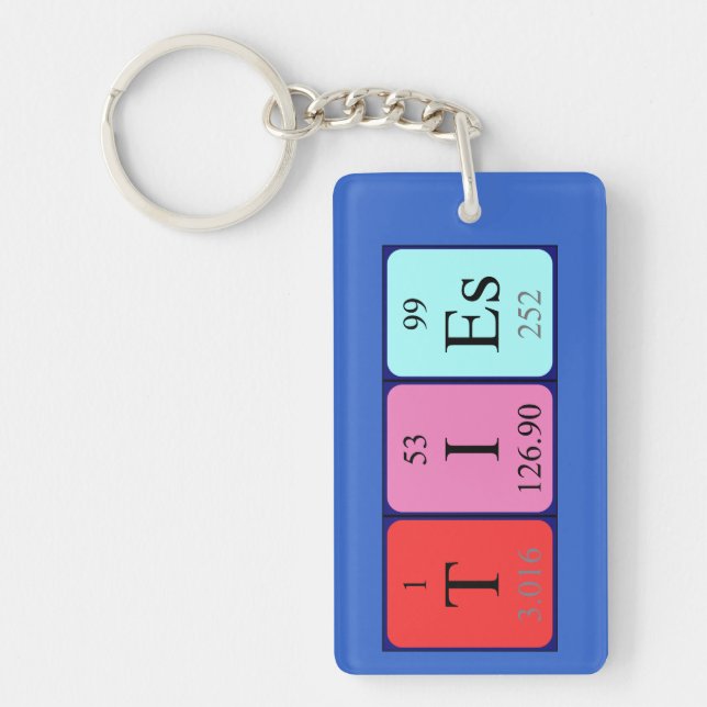 Ties periodic table name keyring (Front)