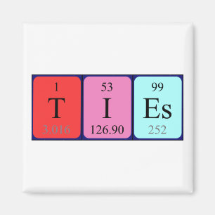 Ties periodic table name magnet