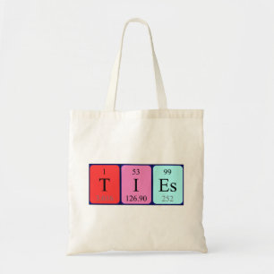 Ties periodic table name tote bag