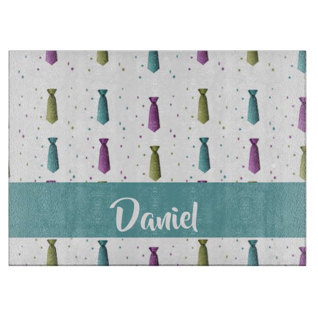 Ties polka dots pattern cutting board (Front)