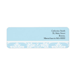 Tiffany and White Damask Address Labels