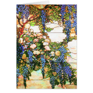Tiffany Art Nouveau Stained Glass Card