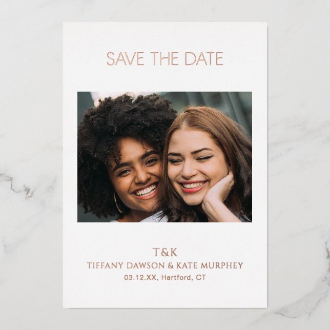 Tiffany Bold Modern Wedding Save the Date (Front)