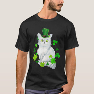 Tiffany Cat Shamrock Happy St Patrick's Day Cat T-Shirt