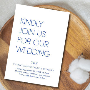 Tiffany Cobalt Blue Bold Modern Wedding Invitation