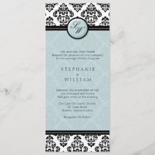 Tiffany Damask Monogram Wedding Invitation