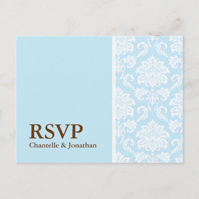 Tiffany Damask RSVP Postcard (Front)