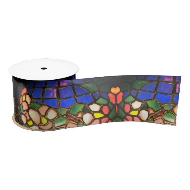 Tiffany Dogwood Stained Glass Satin Ribbon (Spool)