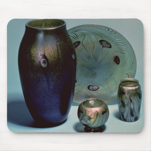 Tiffany favrile plate and vases mouse pad (Front)