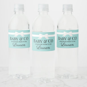 Tiffany Inspired Baby & Co Beverage Bottle Label