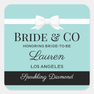 Tiffany Inspired Bride Sticker Favour Labels 