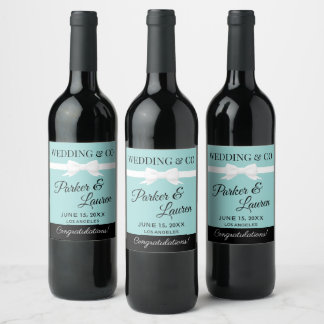 Tiffany Inspired Wedding Beverage Bottle Label 