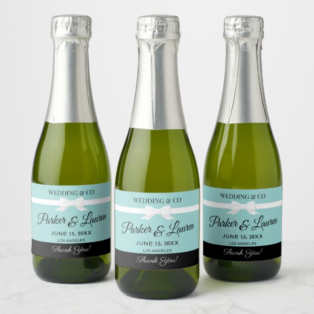 Tiffany Inspired Wedding Favour Bottle Label  (Bottles)