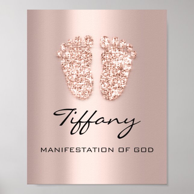 Tiffany Name Meaning New Baby Feet Rose Gift Poster (Front)