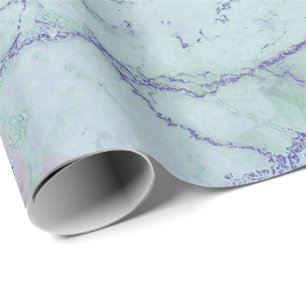 Tiffany Pink Aqua Sapphire Purple Abstract  Marble Wrapping Paper