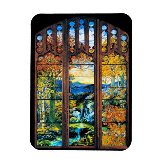 Tiffany Stained Glass Window Landscape Magnet (Vertical)