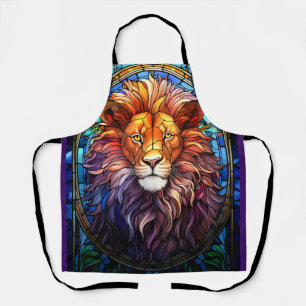 Tiffany-Style Stained Glass Majestic Lion Apron