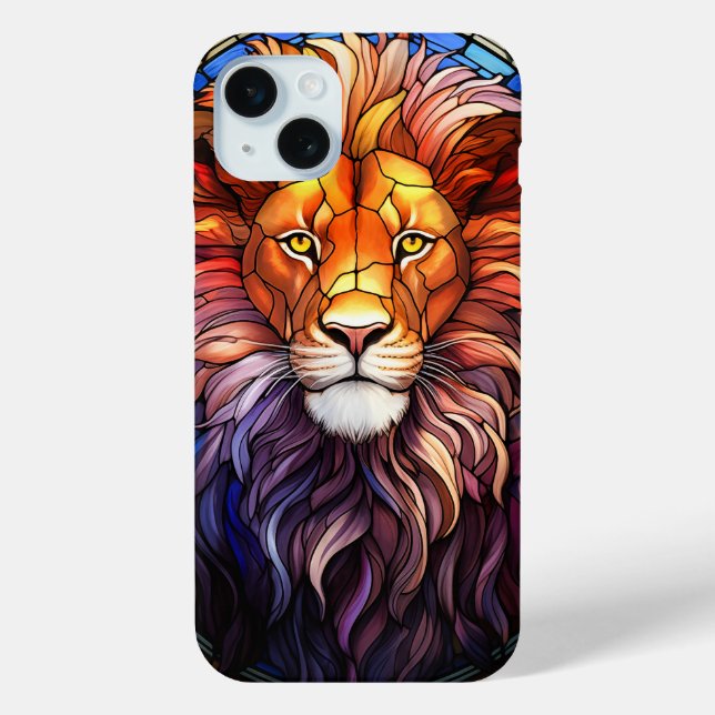 Tiffany-Style Stained Glass Majestic Lion Case-Mate iPhone Case (Back)