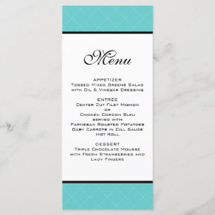 Tiffany Teal Wedding Menu